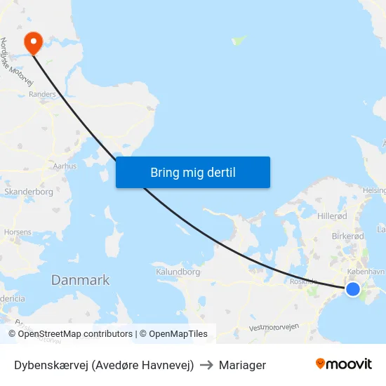 Dybenskærvej (Avedøre Havnevej) to Mariager map