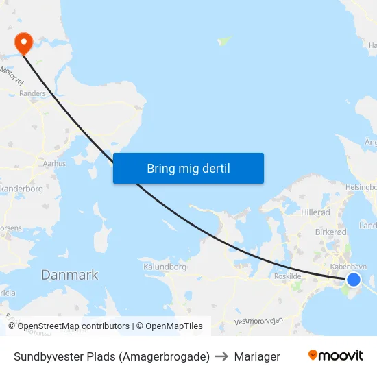 Sundbyvester Plads (Amagerbrogade) to Mariager map