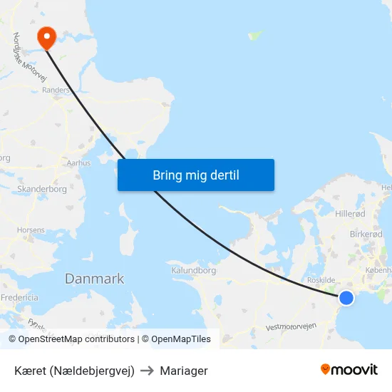 Kæret (Nældebjergvej) to Mariager map