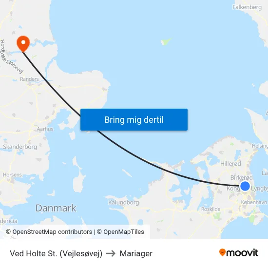 Ved Holte St. (Vejlesøvej) to Mariager map