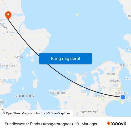 Sundbyvester Plads (Amagerbrogade) to Mariager map