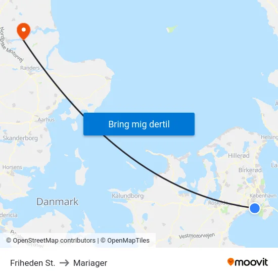 Friheden St. to Mariager map