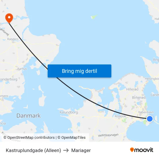 Kastruplundgade (Alleen) to Mariager map