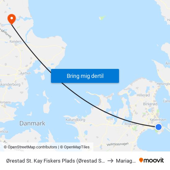 Ørestad St. Kay Fiskers Plads (Ørestad St.) to Mariager map