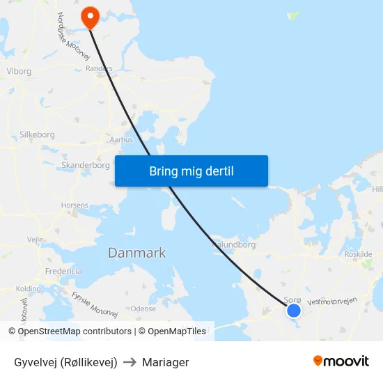 Gyvelvej (Røllikevej) to Mariager map