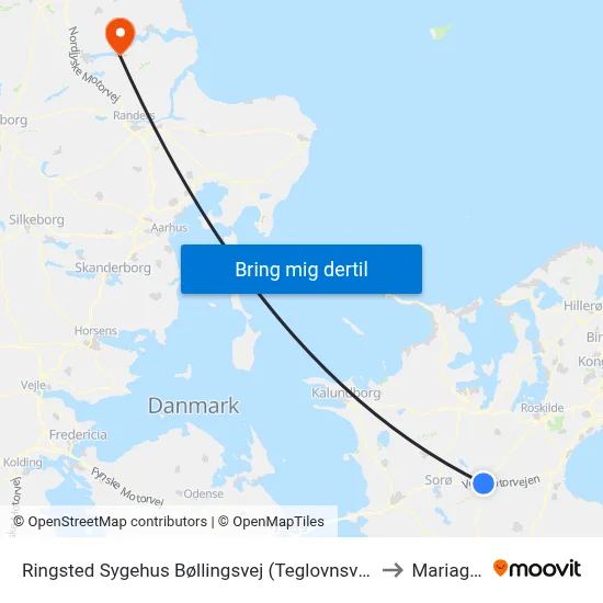 Ringsted Sygehus Bøllingsvej (Teglovnsvej) to Mariager map