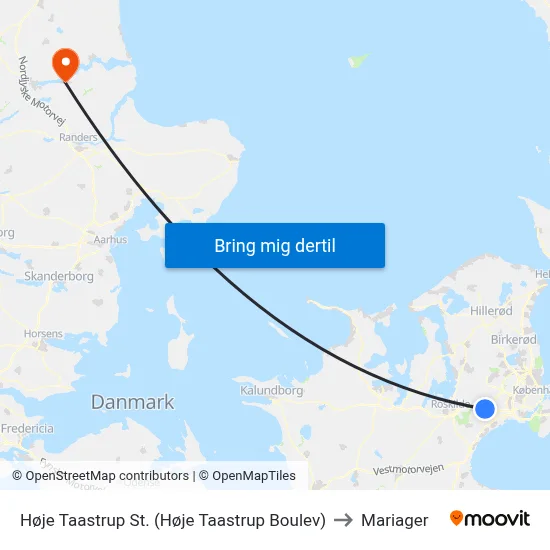 Høje Taastrup St. (Høje Taastrup Boulev) to Mariager map