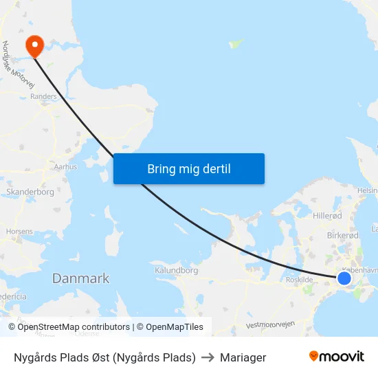Nygårds Plads Øst (Nygårds Plads) to Mariager map