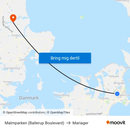Malmparken (Ballerup Boulevard) to Mariager map