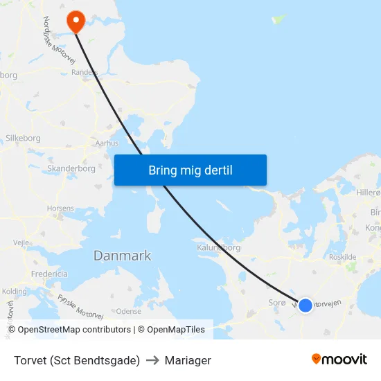 Torvet (Sct Bendtsgade) to Mariager map