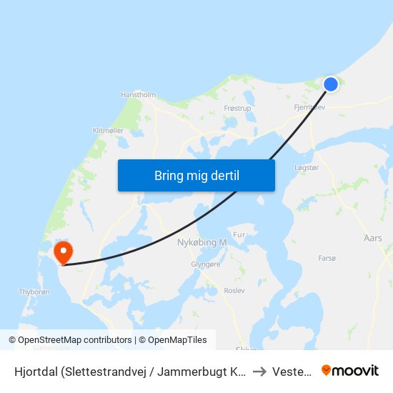 Hjortdal (Slettestrandvej / Jammerbugt Kommune) to Vestervig map