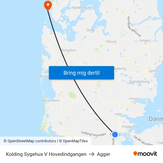 Kolding Sygehus V Hovedindgangen to Agger map