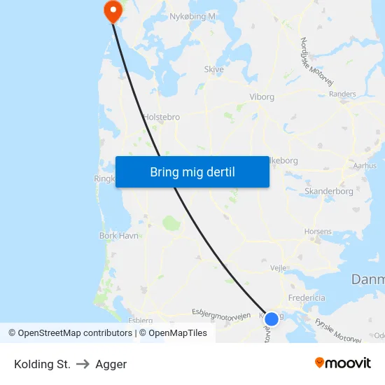 Kolding St. to Agger map