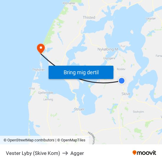 Vester Lyby (Skive Kom) to Agger map