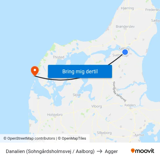 Danalien (Sohngårdsholmsvej / Aalborg) to Agger map