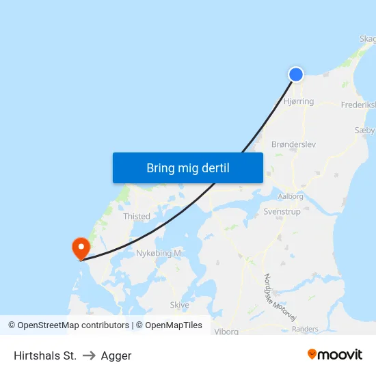 Hirtshals St. to Agger map