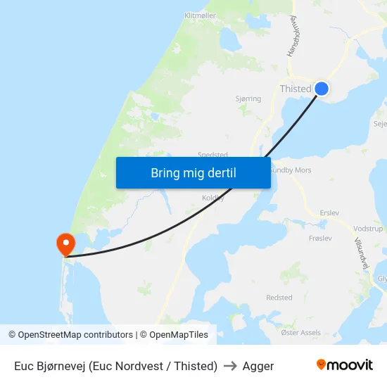 Euc Bjørnevej (Euc Nordvest / Thisted) to Agger map