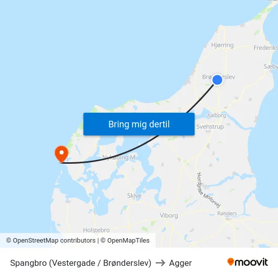Spangbro (Vestergade / Brønderslev) to Agger map