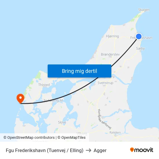 Fgu Frederikshavn (Tuenvej / Elling) to Agger map