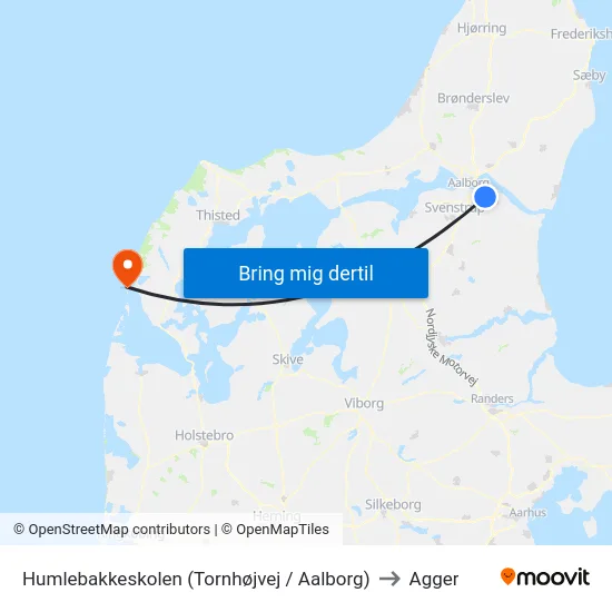 Humlebakkeskolen (Tornhøjvej / Aalborg) to Agger map