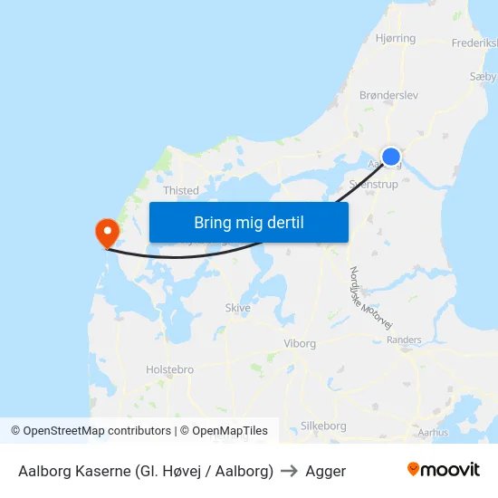 Aalborg Kaserne (Gl. Høvej / Aalborg) to Agger map