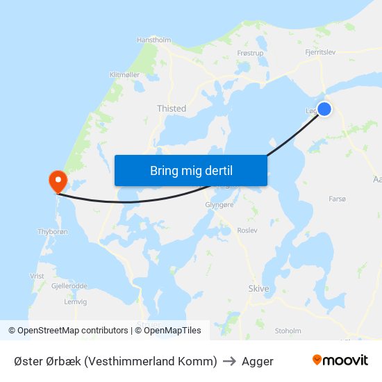 Øster Ørbæk (Vesthimmerland Komm) to Agger map