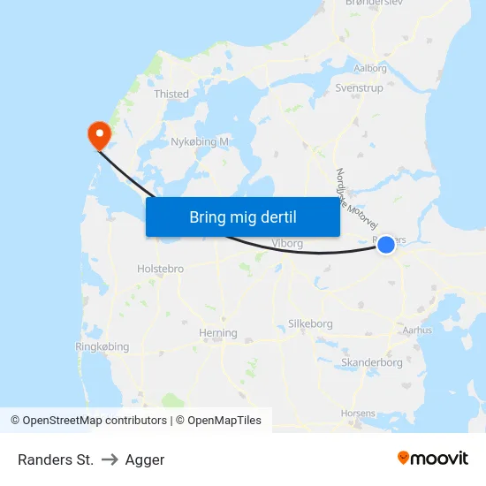 Randers St. to Agger map