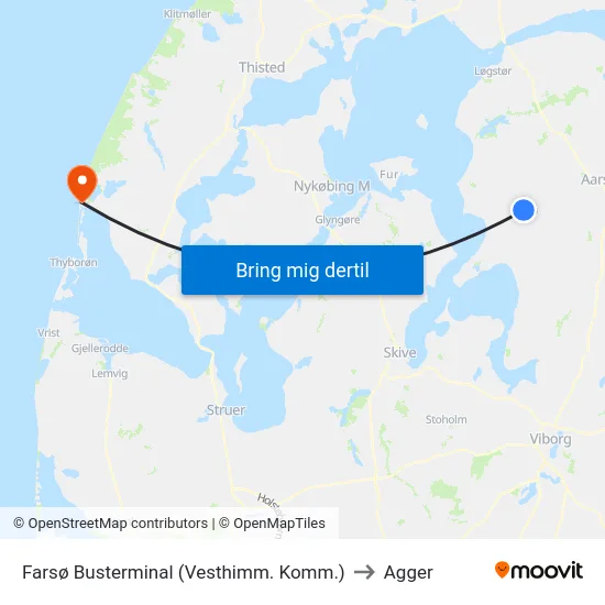 Farsø Busterminal (Vesthimm. Komm.) to Agger map