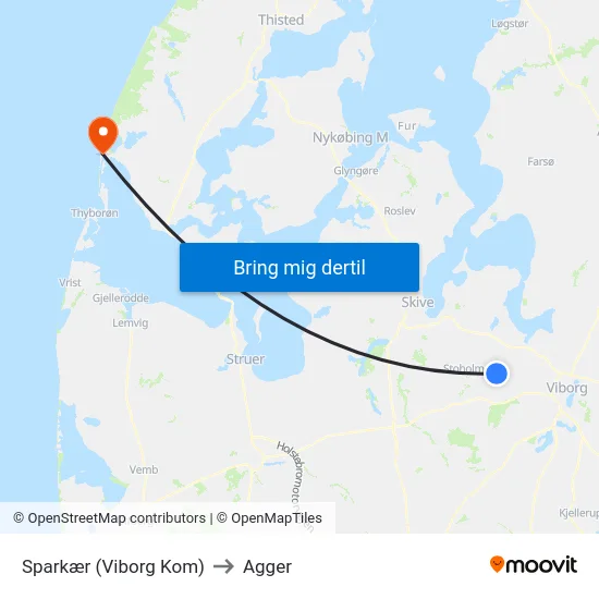 Sparkær (Viborg Kom) to Agger map