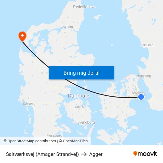 Saltværksvej (Amager Strandvej) to Agger map