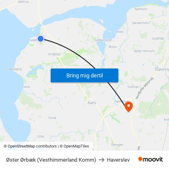 Øster Ørbæk (Vesthimmerland Komm) to Haverslev map