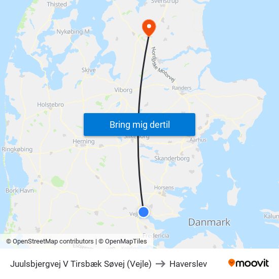 Juulsbjergvej V Tirsbæk Søvej (Vejle) to Haverslev map