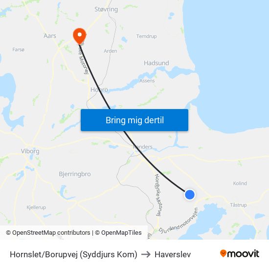 Hornslet/Borupvej (Syddjurs Kom) to Haverslev map