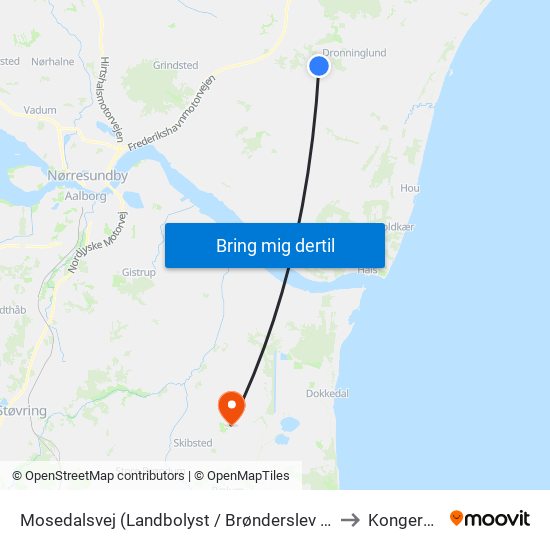 Mosedalsvej (Landbolyst / Brønderslev Komm) to Kongerslev map