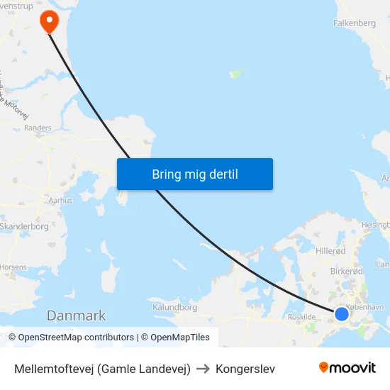 Mellemtoftevej (Gamle Landevej) to Kongerslev map