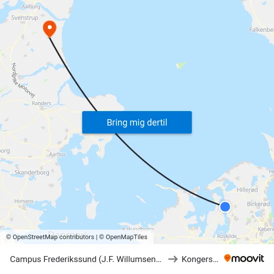 Campus Frederikssund (J.F. Willumsens Vej) to Kongerslev map