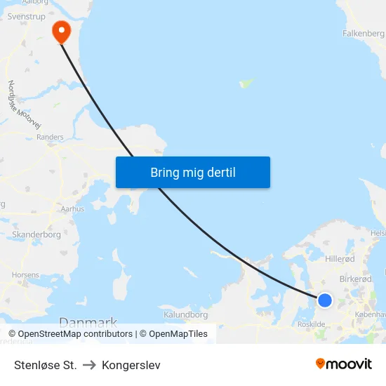Stenløse St. to Kongerslev map