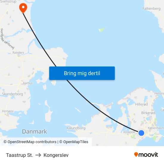 Taastrup St. to Kongerslev map