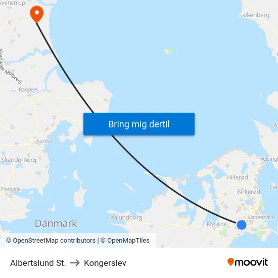 Albertslund St. to Kongerslev map