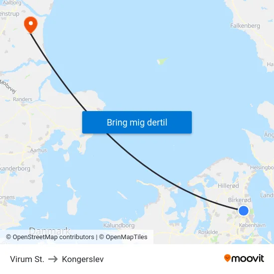 Virum St. to Kongerslev map