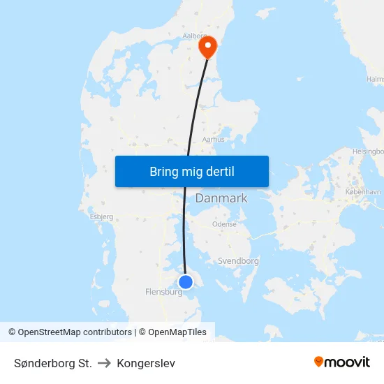 Sønderborg St. to Kongerslev map