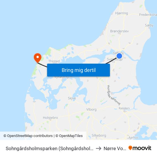 Sohngårdsholmsparken (Sohngårdsholmsvej / Aalborg) to Nørre Vorupør map
