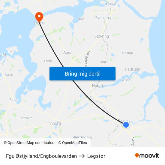 Fgu Østjylland/Engboulevarden to Løgstør map