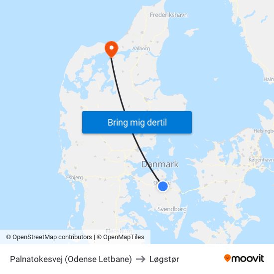 Palnatokesvej (Odense Letbane) to Løgstør map