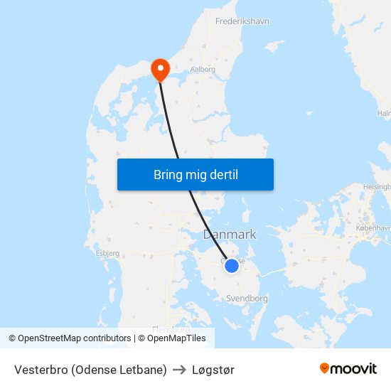 Vesterbro (Odense Letbane) to Løgstør map