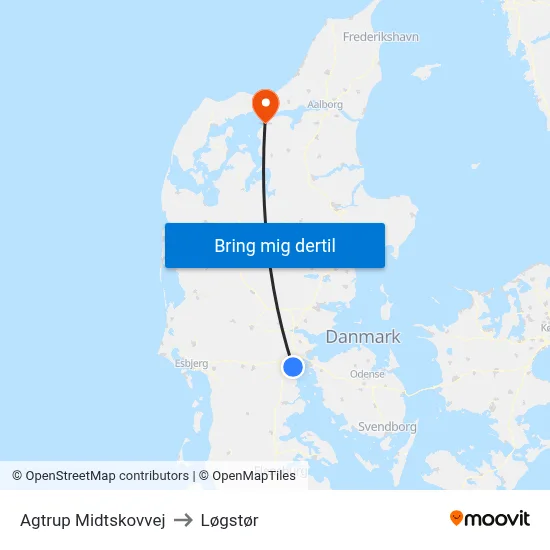 Agtrup Midtskovvej to Løgstør map