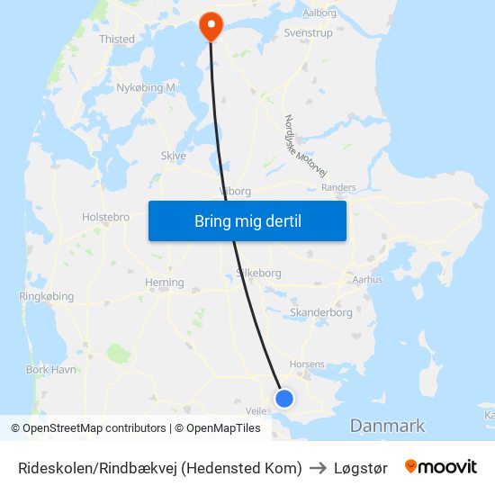 Rideskolen/Rindbækvej (Hedensted Kom) to Løgstør map