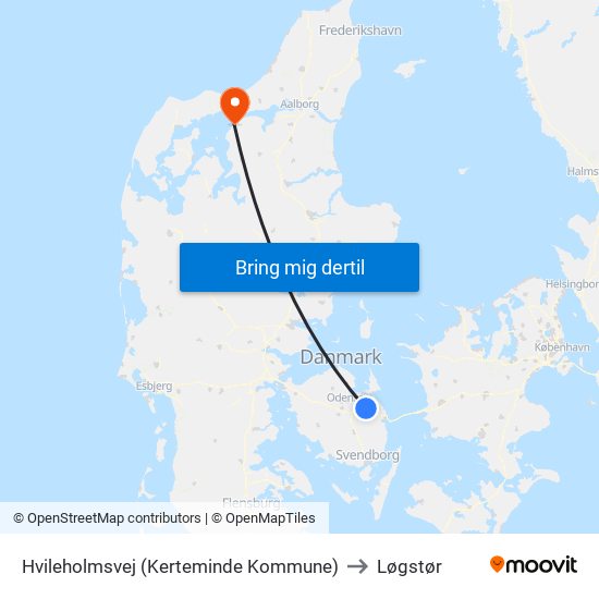 Hvileholmsvej (Kerteminde Kommune) to Løgstør map