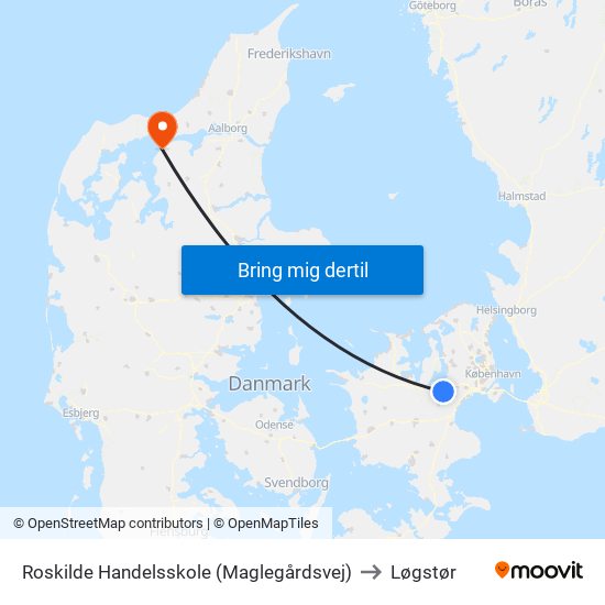 Roskilde Handelsskole (Maglegårdsvej) to Løgstør map