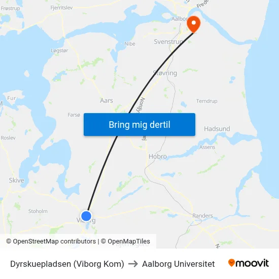 Dyrskuepladsen (Viborg Kom) to Aalborg Universitet map